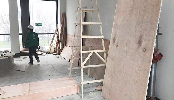 上海浦東御河企業(yè)公館萬格辦公室裝修工地